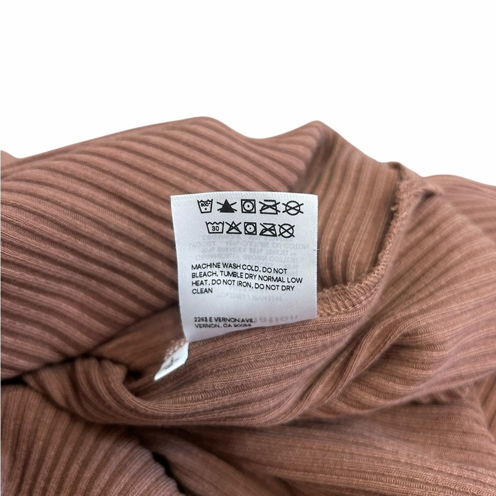 Reformation Brown Ribbed Knit Keyhole Midi Slit Dress Size Large - Picture 11 of 13